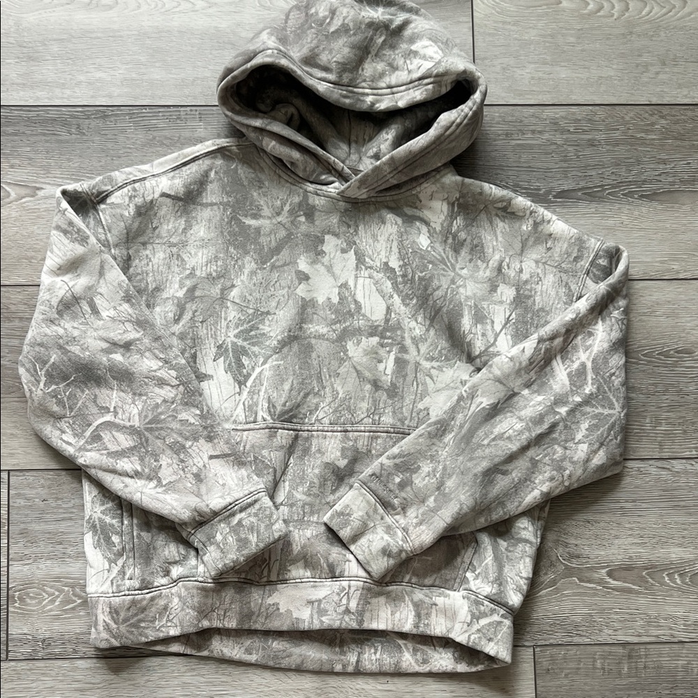 Hollister Men's Gray Camo Hoodie